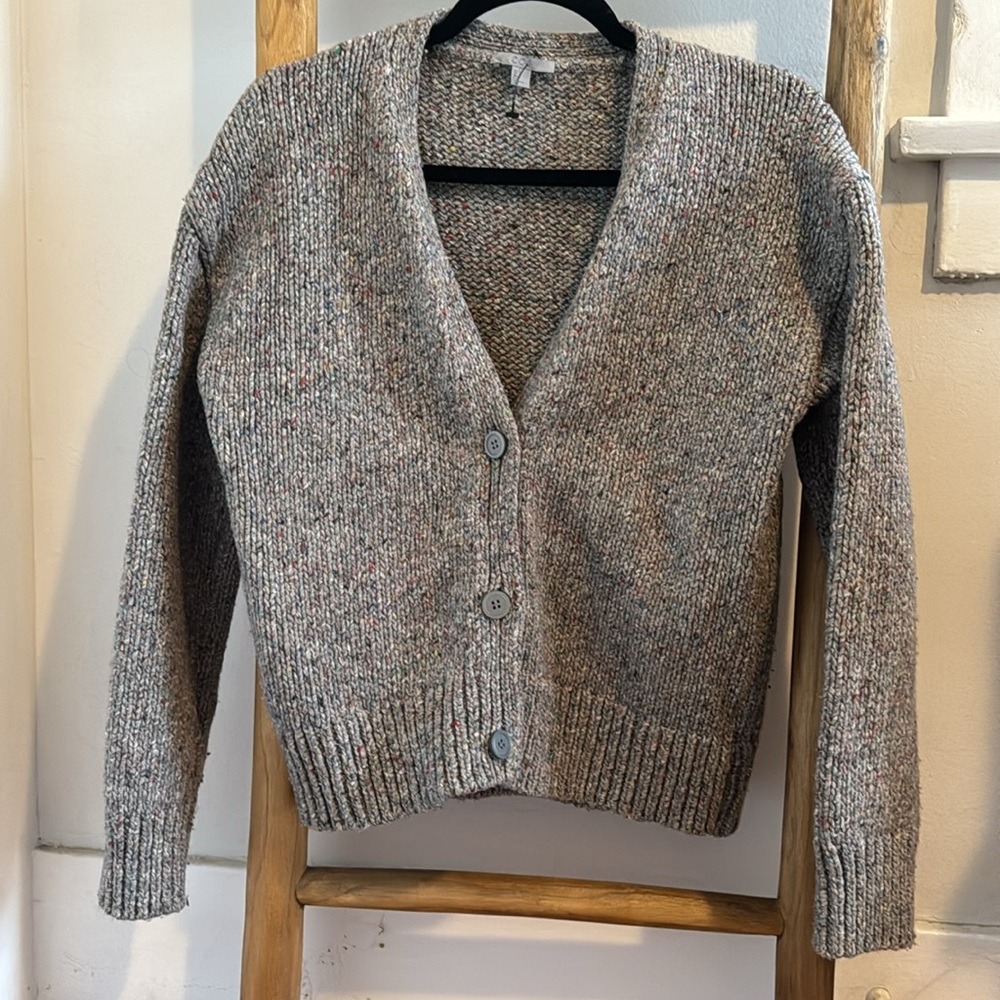 Cos gray knit cardigan.
